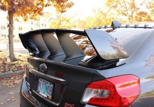 Subaru WRX STI Wing Stabilizer - Perrin Performance - Black - `15-`21 Subaru WRX STI Wing Stabilizer - Perrin Performance - Black - `15-`21